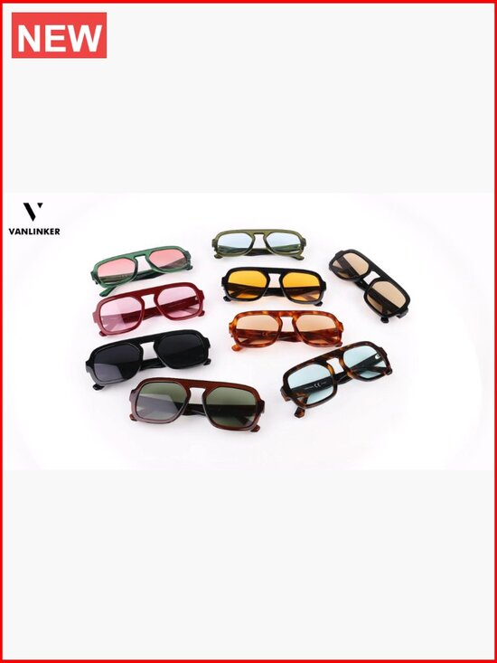 Retro Square Aviator Sunglasses with UV400 Protection - Non-Polarized